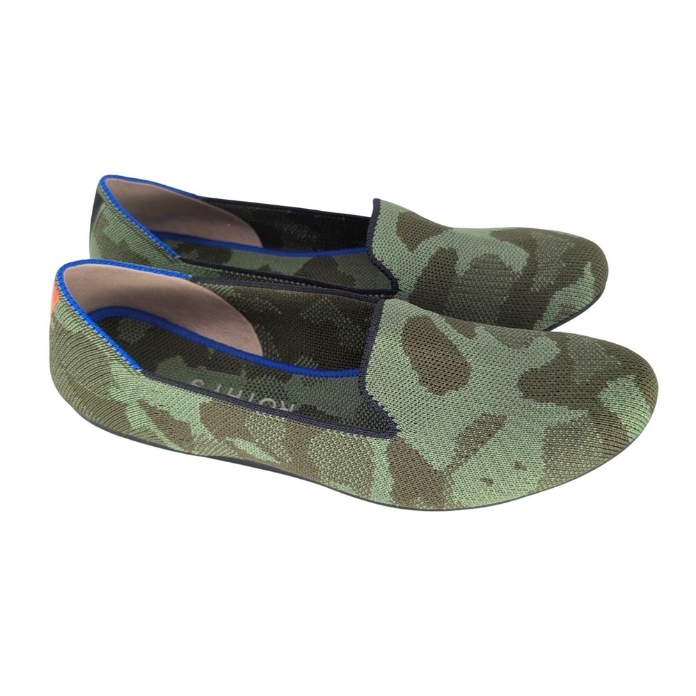 Rothy's The Loafer Womens 8 Forest Camo Sustainable Knit Slip On Ballet Flats
